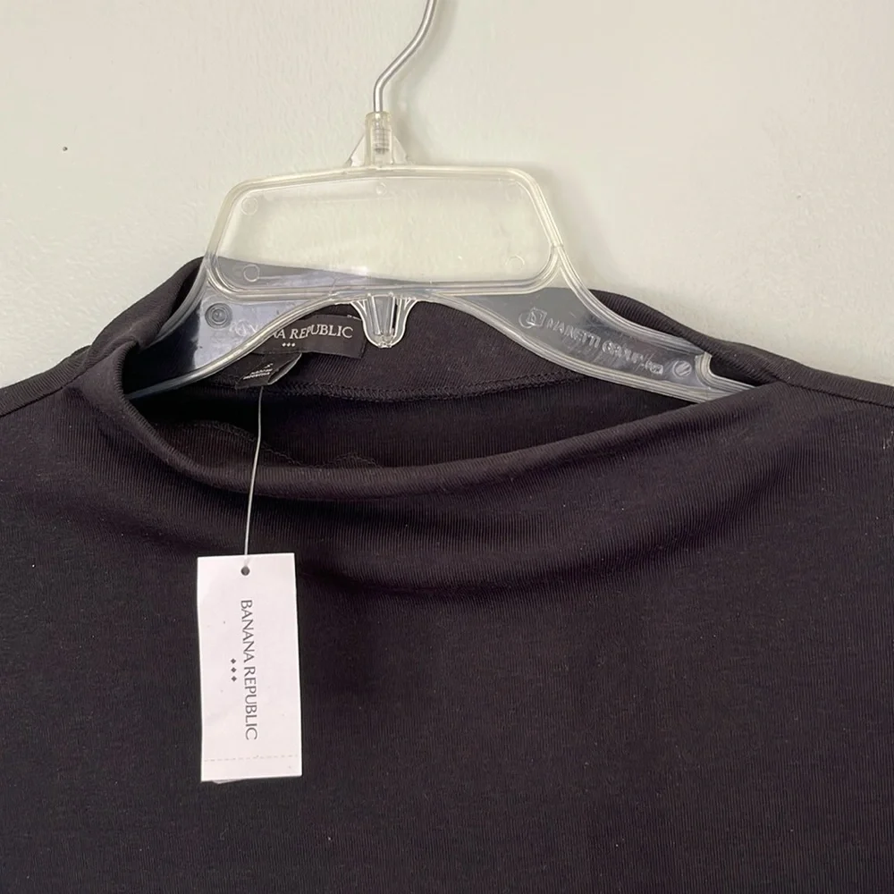 Banana Republic Black Long Sleeve Mock Neck Top - Picture 3 of 8